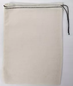 100 (5x7) Cotton Muslin Drawstring Bags With Black Hem and Drawstring - Picture 1 of 2