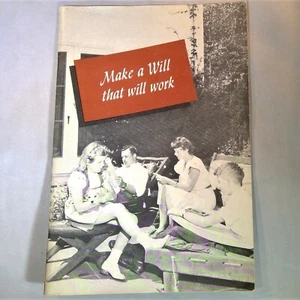 Make A Will That Will Work pamphlet Bank of America vintage booklet illustrated - Picture 1 of 8