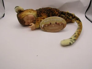 VTG Anne Geddes Baby Leopard Lion Cheetah Sleeping Doll Plush Bean Bag 2000 - Picture 1 of 6