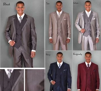 Milano Moda Men's 3 Piece High Fashion Modern 3 Button Suit, Pants, Vest 5907v - Image 1 of 3