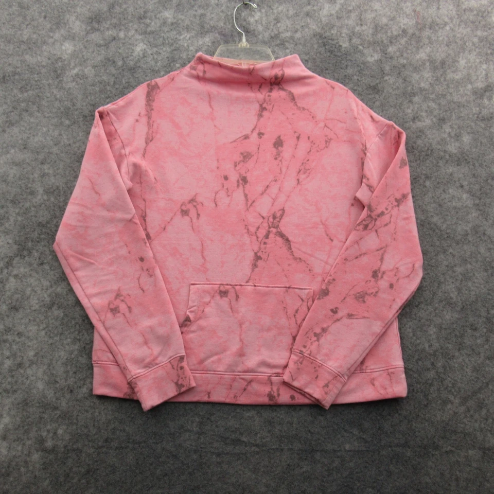 Ambrielle 睡衣女式衬衫超小号粉色长袖模拟领口袋 — 第 1/4 张图片