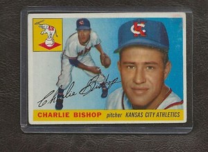 1955 Topps Baseball Card #96 Charlie Bishop, Kansas City Athletics, VG-EX!