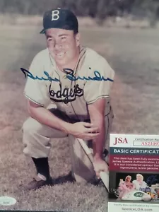 DUKE SNIDER BROOKLYN DODGER HALL OF FAMER SIGNED PHOTO WITH JSA CERTIFICATION - Picture 1 of 2