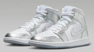 Nike Air Jordan 1 Mid SE Metálico Plateado Mujer 11.5 Hombre 10 Nuevo - Imagen 1 de 24