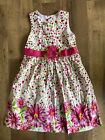 Rare Too! Girls Dress Size 6 Green Pink Dressy Special Floral Polka Dot