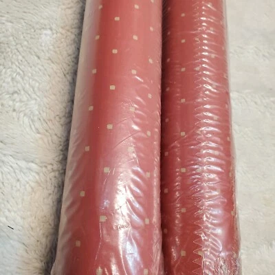 Revestimientos de pared vintage granja cottagecore papel tapiz 2 rollos rojo crema cuadrado Foto 1 de 4