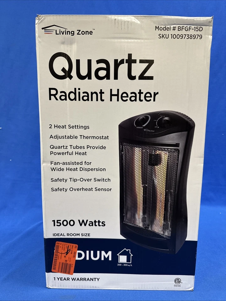 Living Zone 1500-Watt Electric Tower Quartz Infrared Space Heater BFGF-15D - Image 1 of 1