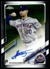 2021 Topps Chrome Autograph Andres Gimenez Rookie Auto New York Mets #RA-AG