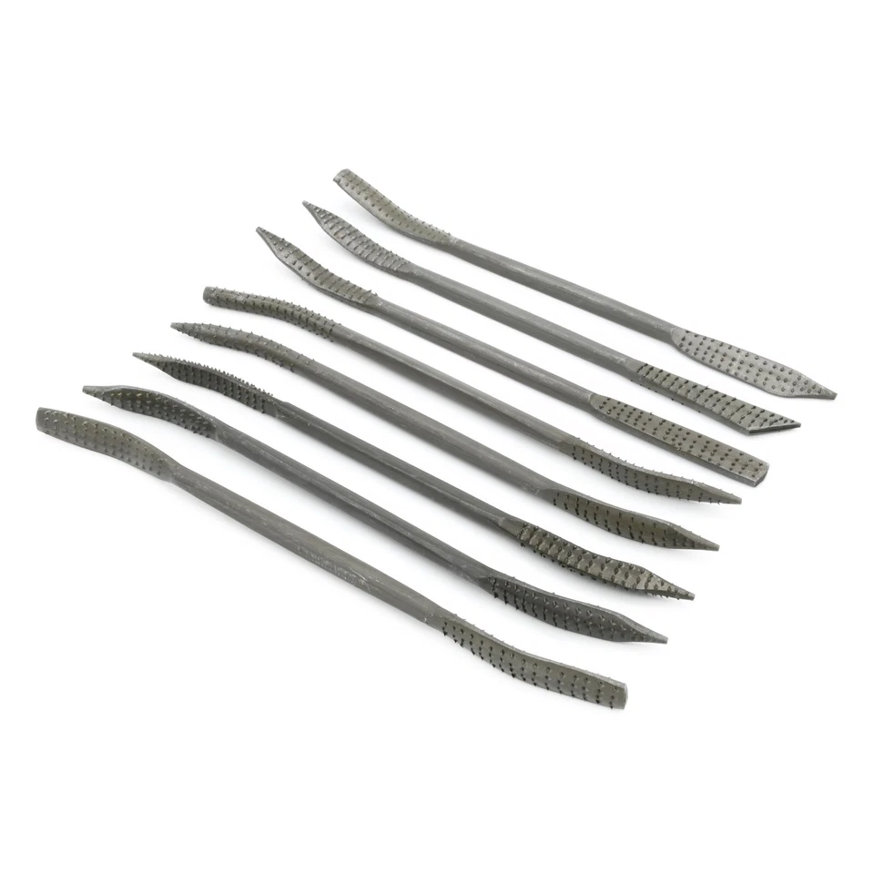 Double Ended Riffler Wood Rasp File Set - 8 Piece set of wood files and rasps - Image 1 of 4
