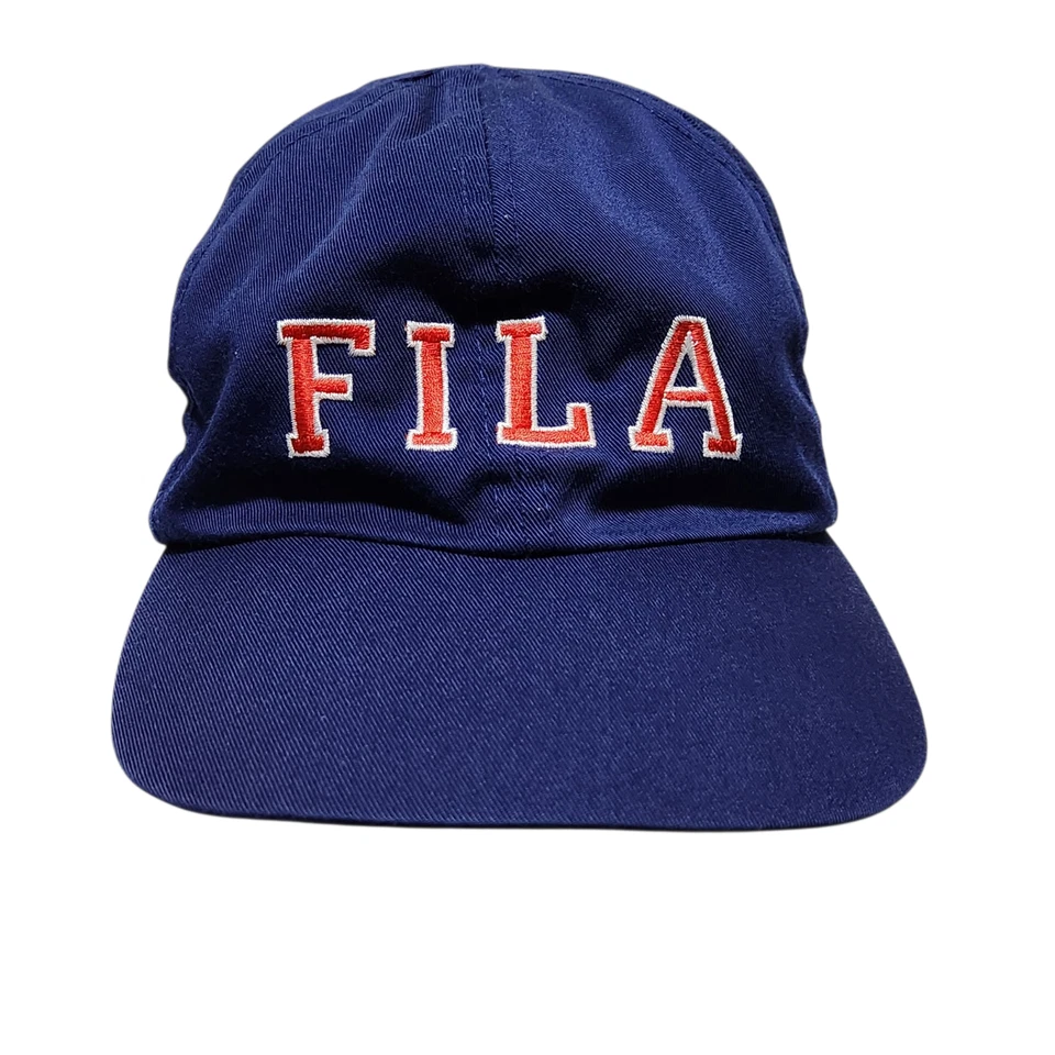 Gorra de béisbol reversible FILA talla única para mujer logotipo de lona deletreado años 90 Y2K Foto 1 de 4