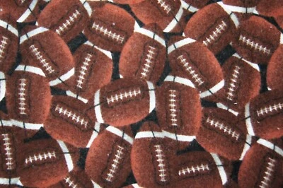 1/2 Yard Footballs  Flannel Fabric 22" X 44" - Image 1 of 3
