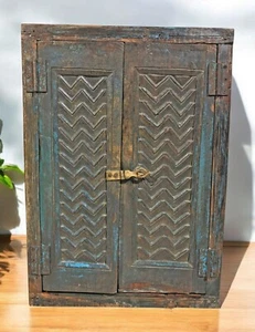 Antique Wooden Wall Décor Window Panel Frame Original Old Hand Crafted Rustic Pa - Picture 1 of 6