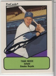 Thad Reece Omaha Royals 1990 ProCards AUTO #609 070121DMCD270