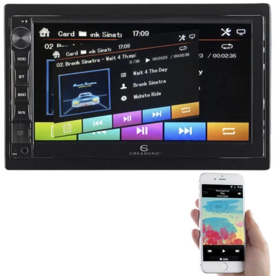 Creasono 2-DIN-MP3-Autoradio mit Touchdisplay, Bluetooth, Freisprecher, 4x 45 W - Bild 1 von 4