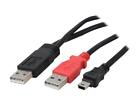 StarTech.com USB2HABMY6 Black & Red USB Y Cable for External Hard Drive - USB A