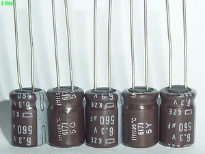 Condensador electrolítico nipón de baja impedancia 20 piezas 6,3 V560UF 6,3v KZE 8X11,5 105 - Imagen 1 de 4