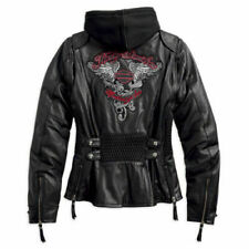 NWTS Harley Davidson Women's Leather Jacket 3 in 1 Combo 1w
