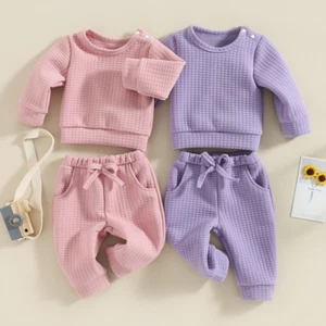 Kids Baby Boys Girl Long Sleeve Tops Pants Toddler Outfits Set Tracksuit Sets - Picture 1 of 15