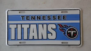 TENNESSEE TITANS VINTAGE METAL ETIQUETA AUTOMÁTICA MATRÍCULA NFL ESTAMPADA - Imagen 1 de 1