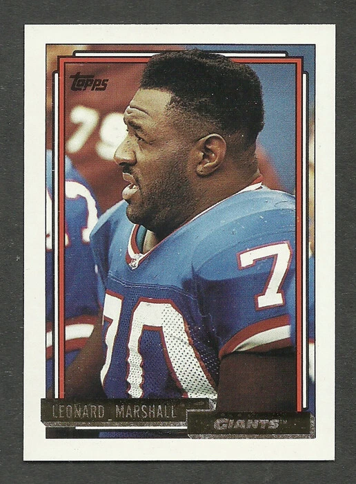 1992 Topps Gold Leonard Marshall New York Giants #488 Louisiana State University - Image 1 of 1