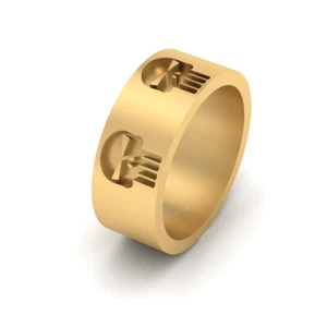 Punisher Skull Wedding Band Solid 925 Sterling Silver Bikers Skull Ring For Mens - Picture 1 of 16