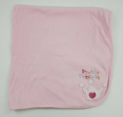 Manta térmica para bebé Just Born Pink Pretty Princess Crown Waffle seguridad B20 Foto 1 de 4