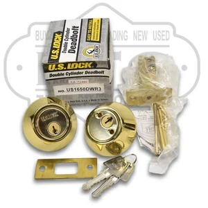 EE. UU. Cerradura de cerrojo doble cilindro latón US1650DWR3, cerradura de puerta seguridad - Imagen 1 de 3