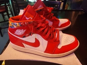 NIKE AIR JORDAN 1 MID SE BARCELONA PULLOVER DC7294600 SCHUHE HERREN GRÖSSE 10,5 rot weiß - Bild 1 von 8