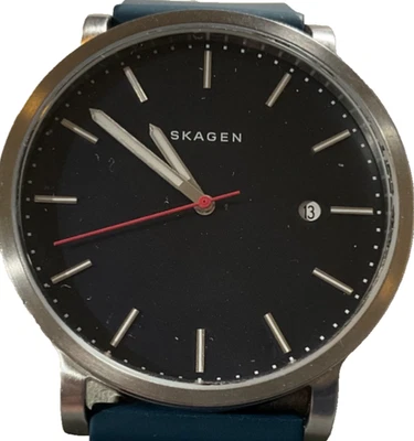 SKAGEN SKW6343 SS 40mm Watch Date Navy Blue Dial Silicone Strap NEW BATTERY - Image 1 of 4