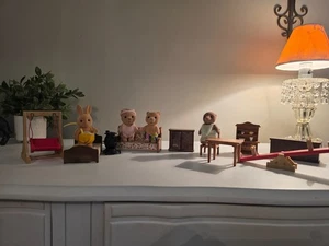 Maple Town Story Bandai 1986 Hase, Bären, Maulwurf und Möbel Sylvanian Family - Bild 1 von 6