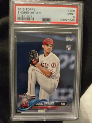 2018 TOPPS SHOHEI OHTANI ROOKIE CARD RC 700 PSA 9 MINT GRADED MVP 50/50 DODGERS - Image 1 of 2