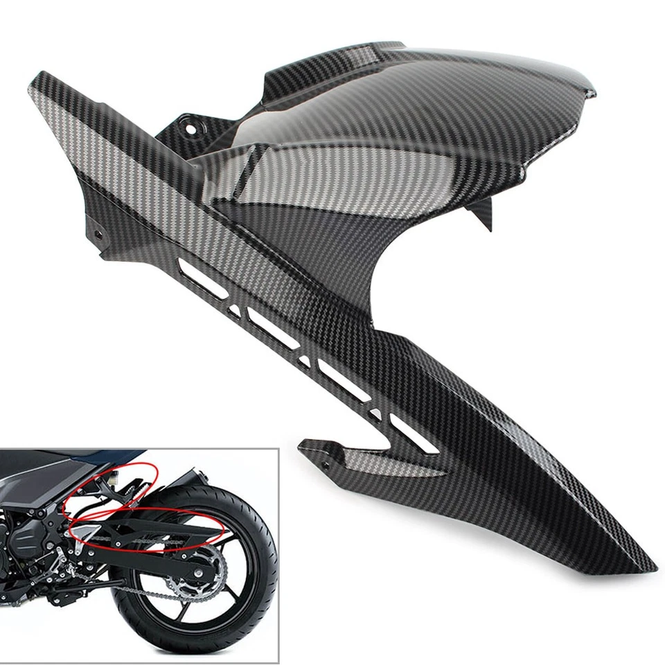 Carbon Fiber Rear Hugger Fender Mudguard Chain Guard For Kawasaki Z900 2017-2023 - Image 1 of 4