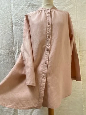 Chemise fluide tunique T2 rose poudre 100% lin PRINCESSE TAM-TAM - Photo 1/4