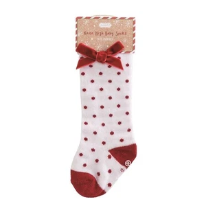 Mud Pie Tall Red Dot Christmas Bow Baby Knee Socks 0-12 Months - Picture 1 of 1