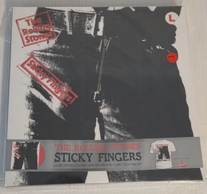 Rolling Stones - Sticky Fingers - Red Vinyl LP & T-Shirt Limited Box NEW SEALED - Picture 1 of 5