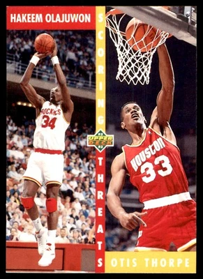 Hakeem Olajuwon / Otis Thorpe ST 1992-93 Upper Deck #501 Rockets NBA READ - Image 1 of 2