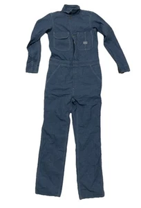 RRL Women's Ralph Lauren Japanese Striped Blue Denim Cotton Jumpsuit New W.D - Picture 1 of 6