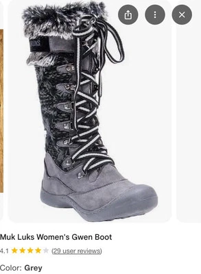 Mukluks Gwen Snowboots Womens 9 Gray Lace Up Winter Cable Knit Water Resistant - Image 1 of 4