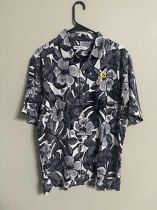 Tommy Bahama Pittsburgh Pirates Floral Hawaiian Shirt Size Medium 100% Silk New - Picture 1 of 7