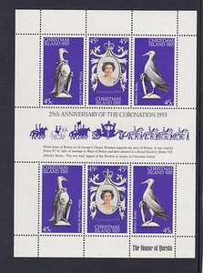 CHRISTMAS Island 1978 25th Anniversary of the QUEEN's CORONATION  MINISHEET  MNH - Bild 1 von 1