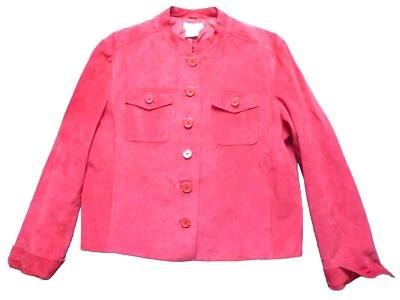 Worthington Jacket Womens Extra Large SUEDE Red Button Down Pocket Blazer Ladies - Image 1 of 4