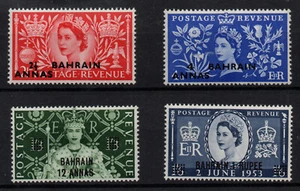 BAHREIN - 1953 QEII CORONACIÓN SG#90-93 - EMBALAJE ORIGINAL 4V - COMO NUEVO CON BISAGRAS - Imagen 1 de 3
