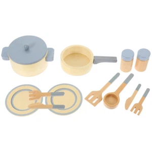 Wooden Kitchen Toys Pretend Kitchenware Toddler Baby Play Utensils - Picture 1 of 12