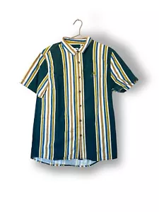 Urban Outfitters 90s Shirt Striped size M Layering holiday short sleeved - Picture 1 of 9