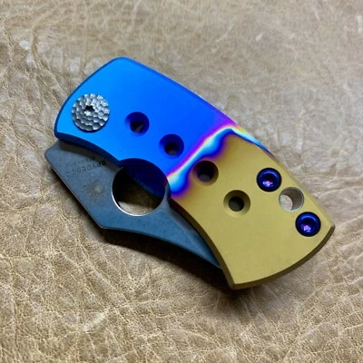 Spyderco McBee C236TIP McNees  Titanium Handle CTS XHP Steel Rainbolt 2 tone - Image 1 of 4
