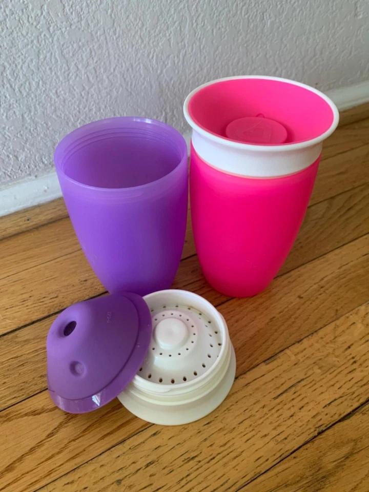 Munchkin Miracle 360 Sippy Cup PinkPurple 10 Ounce 2 Count