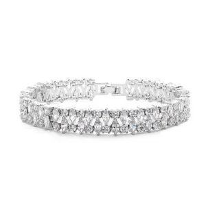 Super Twinkling Top Quality All Cubic Zirconia CZ Bangle Bracelet Wedding Party - Picture 1 of 3