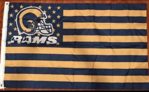 Los Ángeles LA Rams Stars And Stripes Football Flag Banner 3 X 5 Ft Decor - Picture 1 of 1