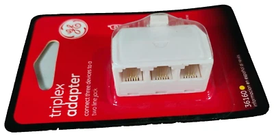 3-Line Triplex Adapter Power GE Connects Three Devices to a 2-Line Jack - Image 1 of 3