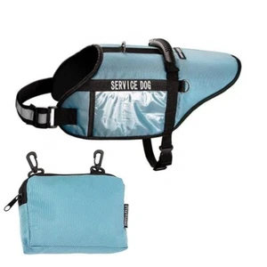 Servizio Gilet di Sicurezza Riflettente Imbracatura Cane Grande Tutte le Razze + Manico Tasche - Foto 1 di 2